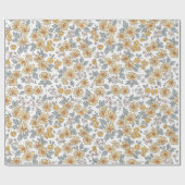 ヴィンテージフローラの背景。スマ付き花柄 ラッピングペーパー (フラット)