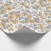 ヴィンテージフローラの背景。スマ付き花柄 ラッピングペーパー (角)