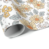 ヴィンテージフローラの背景。スマ付き花柄 ラッピングペーパー (ロールコーナー)