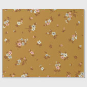 ヴィンテージフローラの背景。スマ付き花柄 ラッピングペーパー (フラット)
