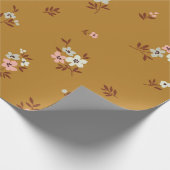 ヴィンテージフローラの背景。スマ付き花柄 ラッピングペーパー (角)