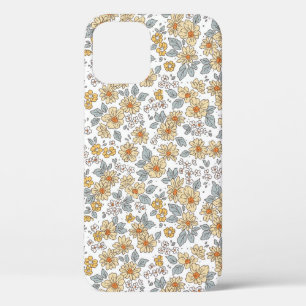 ヴィンテージフローラの背景。スマ付き花柄 iPhone 12ケース