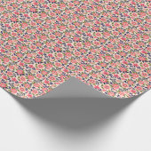 ヴィンテージフローラの背景、ディティなピンクの花。 ラッピングペーパー (角)