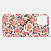 ヴィンテージフローラの背景、ディティなピンクの花。 Case-Mate iPhoneケース (裏面 (横))
