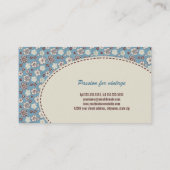 ヴィンテージフローラの青パターン 名刺 (裏面)