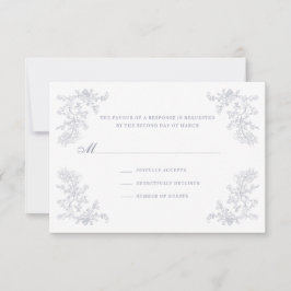 ヴィンテージフローラのChinoiserieフレ結婚ーム 出欠カード