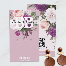 ヴィンテージフローラのMauve EarringジュエリーQRコード 名刺