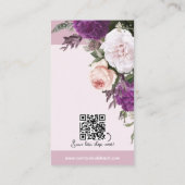 ヴィンテージフローラのMauve EarringジュエリーQRコード 名刺 (裏面)