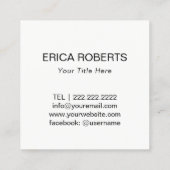 ヴィンテージフローラのQRコードモダンストライプ スクエア名刺 (裏面)