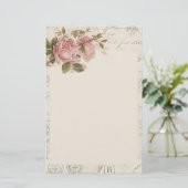 ヴィンテージフローラひな形 便箋 (スタンド正面)