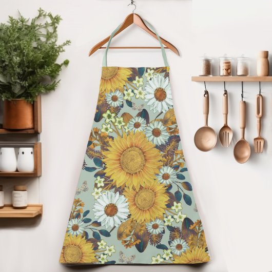 ヴィンテージフローラひまわりウメンズエプロン エプロン