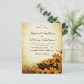 ヴィンテージフローラひまわり予算結婚式招待状 (スタンド正面)