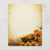 ヴィンテージフローラひまわり予算結婚式招待状 (裏面)