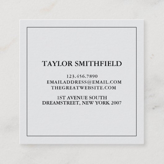 ヴィンテージフローラひまわり名刺 スクエア名刺 (裏面)