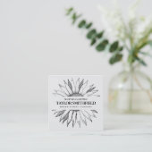 ヴィンテージフローラひまわり名刺 スクエア名刺 (スタンド正面)