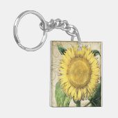 ヴィンテージフローラひまわり – 秋秋の結婚式 キーホルダー (正面左)