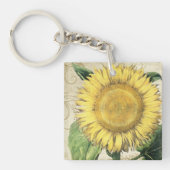 ヴィンテージフローラひまわり – 秋秋の結婚式 キーホルダー (正面)