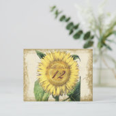 ヴィンテージフローラひまわり – 秋秋の結婚式 ポストカード (スタンド正面)