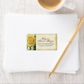 ヴィンテージフローラひまわり – 秋秋の結婚式 ラベル (インサイチュ)