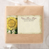 ヴィンテージフローラひまわり – 秋秋の結婚式 ラベル (インサイチュ)