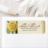 ヴィンテージフローラひまわり – 秋秋の結婚式 ラベル (インサイチュ)