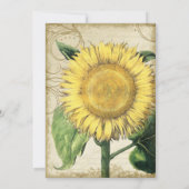 ヴィンテージフローラひまわり – 秋秋の結婚式 招待状 (裏面)