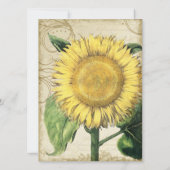 ヴィンテージフローラひまわり – 秋秋の結婚式 招待状 (裏面)