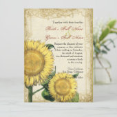 ヴィンテージフローラひまわり – 秋秋の結婚式 招待状 (スタンド正面)