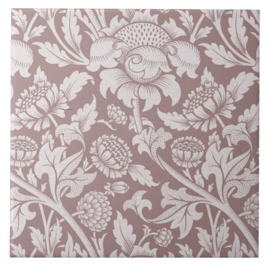 ヴィンテージフローラほこりっぽいバラピンク タイル (正面)