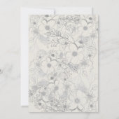 ヴィンテージフローラほこりっぽいブルーウェディング招待 招待状 (裏面)