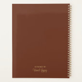 ヴィンテージフローラほこりっぽい茶色のピーチ水色の花 プランナー手帳 (裏面)