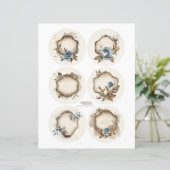 ヴィンテージフローラほこりっぽい青いエフェメララベルセット (スタンド正面)