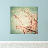 ヴィンテージフローラみすぼらしいシックガーリーグリーンビクトリアン キャンバスプリント (インサイチュ (ウッドフロア))