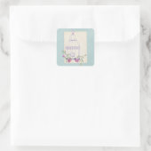 ヴィンテージフローラみすぼらしいブルースクラップブック装飾 スクエアシール (バッグ)