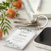 ヴィンテージフローラを大切にするメイド・オブ・オーナー（花嫁付き添い人）引用文 キーホルダー (正面右)