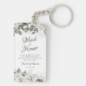 ヴィンテージフローラを大切にするメイド・オブ・オーナー（花嫁付き添い人）引用文 キーホルダー (裏面)