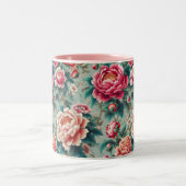 ヴィンテージフローラアイアートマグ ツートーンマグカップ (中央)