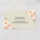 ヴィンテージフローラアイボリーグリッターラッシュ&ブロースサロン 名刺 (裏面)