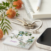 ヴィンテージフローラアジアスタイルパステルカラー名 キーホルダー (正面右)