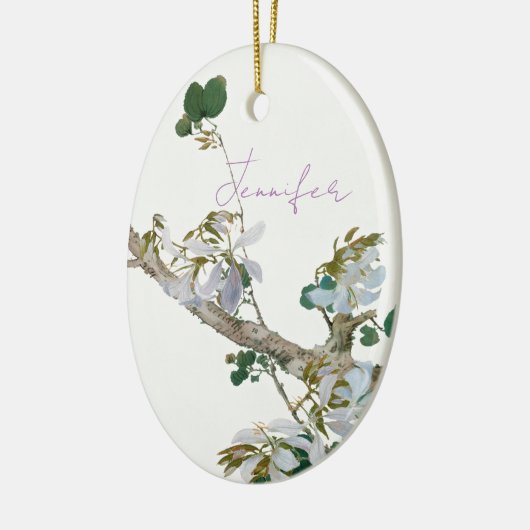 ヴィンテージフローラアジアスタイルパステルカラー名 セラミックオーナメント (左)