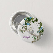 ヴィンテージフローラアジアスタイルパステルカラー名 缶バッジ (正面&裏面)