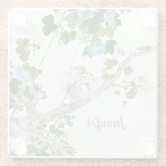 ヴィンテージフローラアジアスタイルリトグラフ名 ガラスコースター (裏面)