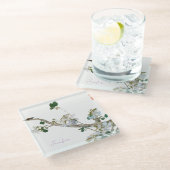 ヴィンテージフローラアジアスタイルリトグラフ名 ガラスコースター (アングル)