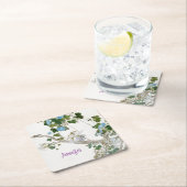 ヴィンテージフローラアジアスタイルリトグラフ名 スクエアペーパーコースター (インサイチュ)