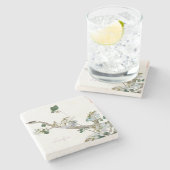 ヴィンテージフローラアジアスタイルリトグラフ名 ストーンコースター (横)