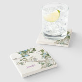 ヴィンテージフローラアジアスタイルリトグラフ名 ストーンコースター (横)