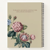 ヴィンテージフローラアジサイエレガントボタニカルデザイン ノートブック (裏面)