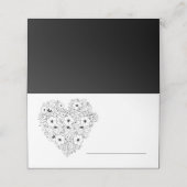 ヴィンテージフローラアネモン白黒結婚花 プレイスカード (外部開封)
