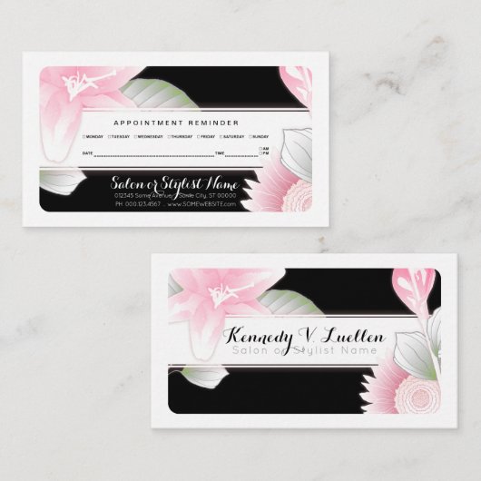 ヴィンテージフローラアポイントメントアラーム 予約カード (正面/裏面)