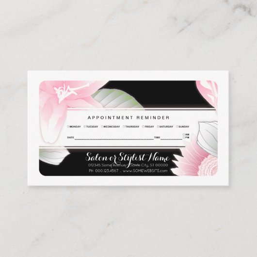 ヴィンテージフローラアポイントメントアラーム 予約カード (正面)